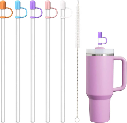 10 PCS Straw Cleaner Brush, 5 Pcs Replacement Colors Straw and Cover for Stanley Cup 30oz 40oz 64oz Tumbler V1258-DP02-B-1398