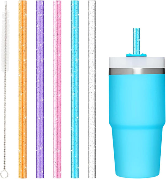 10 PCS Straw Cleaner Brush For Stanley Cup and 5 Pcs Replacement Colors Straw for Stanley Cup 14 oz 20 oz V1258-DP02-B-1400