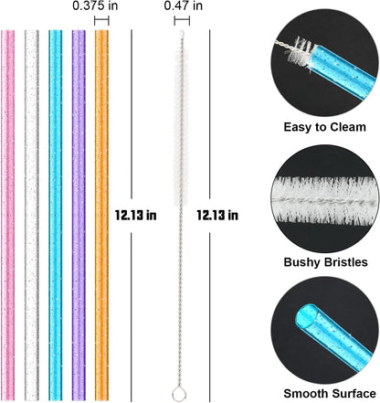 10 PCS Straw Cleaner Brush and 10 Pcs Replacement Color Straw for Stanley Cup 40 oz 30 oz 64 oz Tumbler V1258-DP02-B-1401