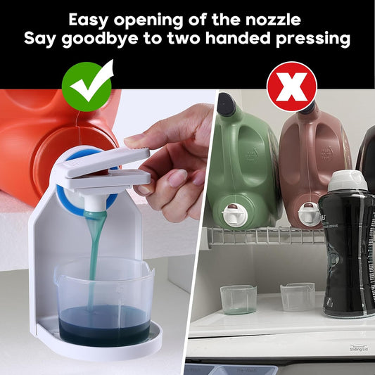 Laundry Detergent dispenser Cup Holder,Nozzle Upgraded Labor-Saving Switch Easily No More runny or Messy V1258-DP02-B-1402