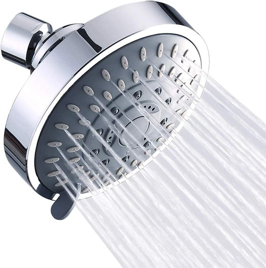 Shower Head High Pressure Rain Fixed Showerhead 5-Setting with Adjustable Metal Swivel Ball Joint - Relaxed V1258-DP02-B-1405