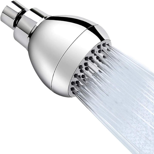 High Pressure Shower Head 3 Inches Anti-clog Anti-leak Fixed Showerhead Chrome with Adjustable Swivel Brass V1258-DP02-B-1407