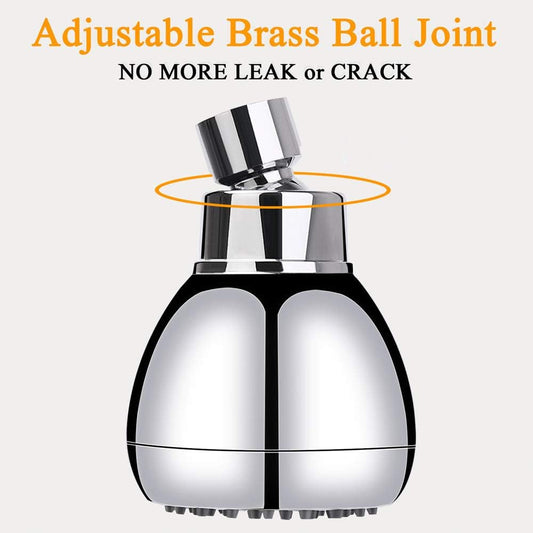 High Pressure Shower Head 3 Inches Anti-clog Anti-leak Fixed Showerhead Chrome with Adjustable Swivel Brass V1258-DP02-B-1407