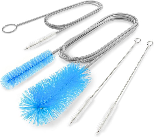 Flexible Drain Brush, 66 Inch Lg Double Ended Hose Pipe and 58 Inch Tube Cleaning Brush and 2 Pack 8 Inch V1258-DP02-B-1414