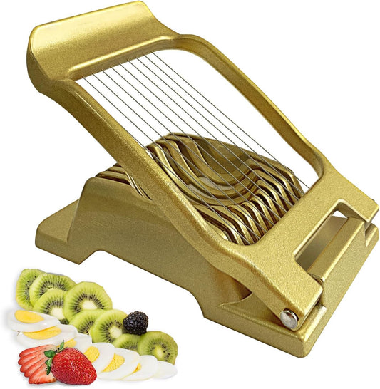 Egg Slicer for Hard Boiled Eggs Heavy Duty, Egg Cutter for Soft Fruit Food Mushroom Gold V1258-DP02-B-1416