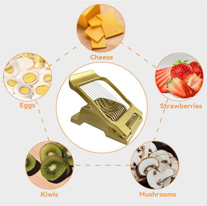 Egg Slicer for Hard Boiled Eggs Heavy Duty, Egg Cutter for Soft Fruit Food Mushroom Gold V1258-DP02-B-1416