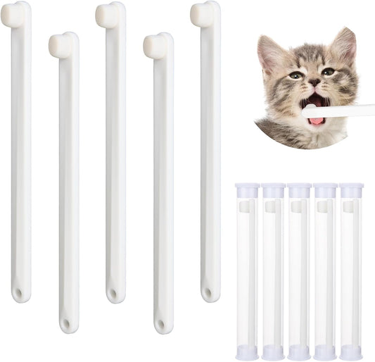 Petluno Small Dog & Cat Toothbrush 5 Set, Micro Nano Bristles to Clean pet Teeth Toothbrushes, Puppy Dogs Pet V1258-DP02-B-1420