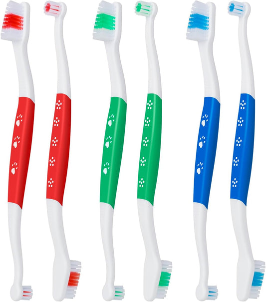 Petluno Pet Toothbrush for Dogs, Cats, Double Headed with Soft Bristles, Easy Teeth Cleaning, Non Slip Dog V1258-DP02-B-1421