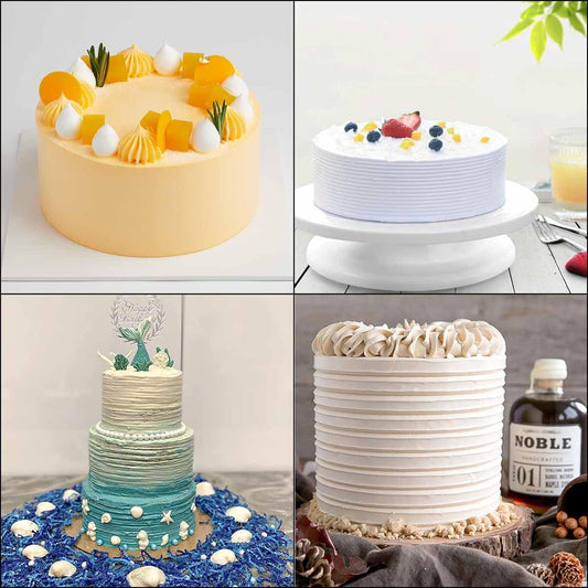 4 Pieces Large Clear Acrylic Cake Scraper Set Cakes Smoother Stripes Edge Contour Comb for DIY Icing Frosting V1258-DP02-B-1435