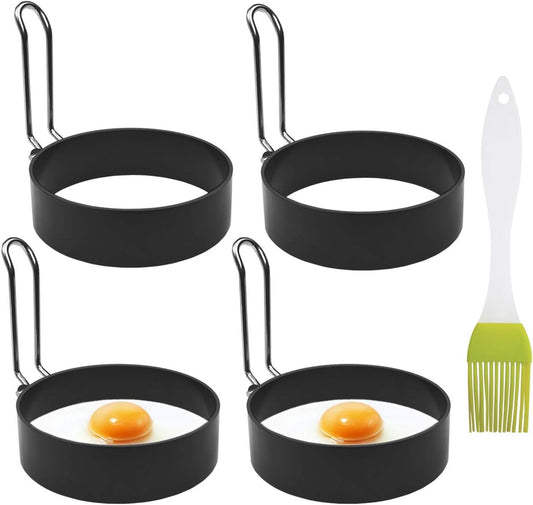 4 Pack Stainless Steel Eggs Maker Non Stick Round Egg Cooker for Cooking Rings Shaper Frying Pancake V1258-DP02-B-1437