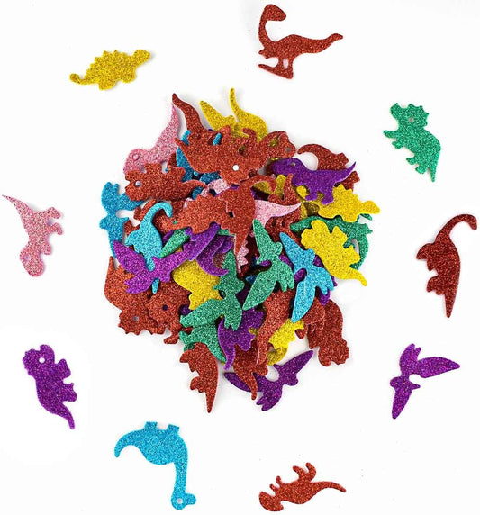 Petluno 160 Pieces Glitter Dinosaur Foam Stickers Self Adhesive for Craft DIY Self-Adhesive Shapes Sticker V1258-DP02-B-1445