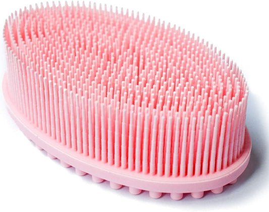 Exfoliating Silicone Body Scrubber Bath Brush Glowing Skin Shower Loofah for Gentle Long Lasting Lathers Well V1258-DP02-B-1447