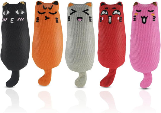 Soft Indoor Cat Toys Self Play Interactive Pillows Catnip Filled 5PCS Plush Kitten Teething Set Cute Kitty V1258-DP02-B-1449