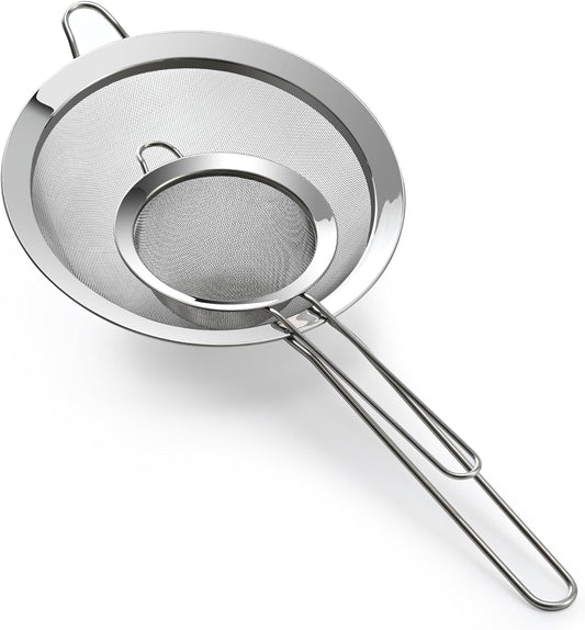 Premium 304 Stainless Steel Fine Mesh Strainer - Multi-Use Colander, Sieve, and Filter for Rice, Juice, V1258-DP02-B-1458