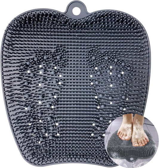 Extra Thicker & Larger Foot Scrubber Mat for Shower, Silicone Back Body Exfoliator Massager Cleaner Washer V1258-DP02-B-1459