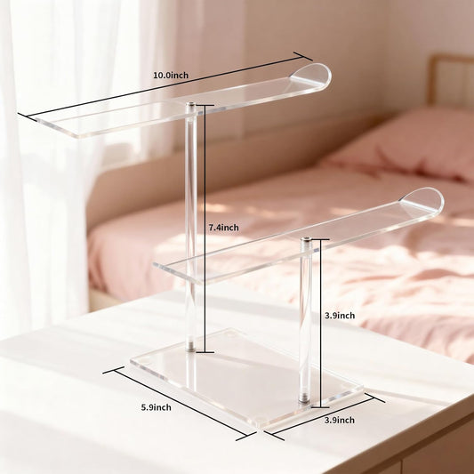 Petluno Double-Tier Clear Acrylic Headband Holder Stand - Elegant Display for 20+ Hair Bands, Accessories V1258-DP02-B-1460
