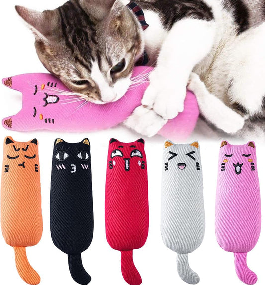 Petluno 5Pcs Bite Resistant Catnip Toy for Cats,Catnip Filled Cartoon Mice Cat Teething Chew Multicolor V1258-DP02-B-1462