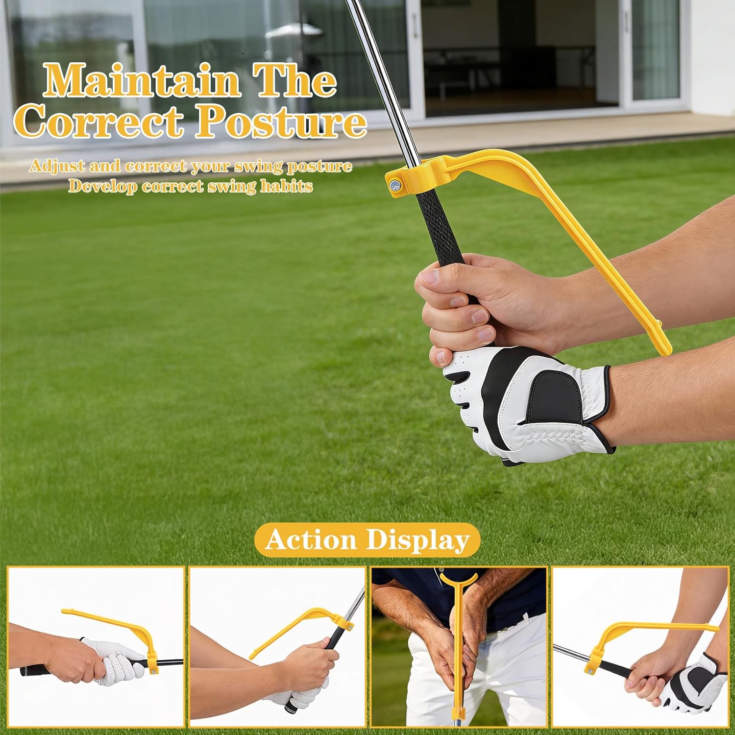 Xindojuz Golf Swing Training Aid, Golf Training Wrist Hinge Swing Correcting Trainer Tool, Stock Shot Setter V1258-DP02-B-1473