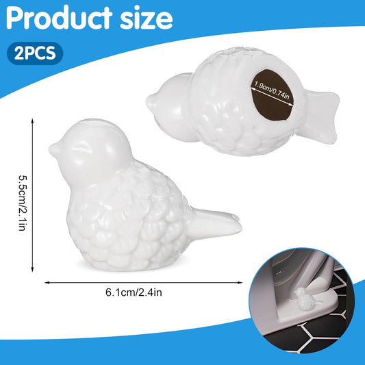 2 PCS Toilet Bolt Caps Ceramic Birds Decorative Toilet Caps for Bottom of Toilets Cute Bird Covers Bolts V1258-DP02-B-1475