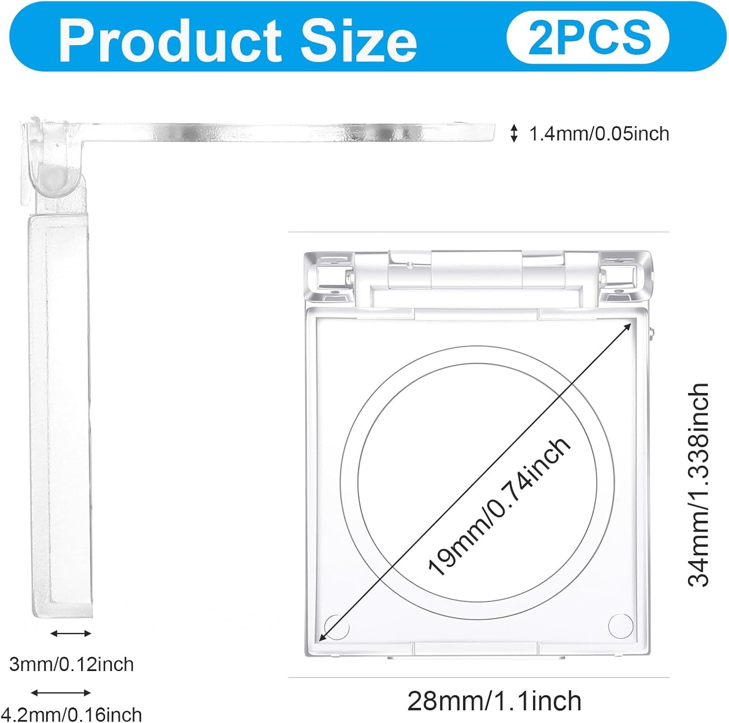 2 PCS Self-Adhesive Light Switch Cover Diamond Art Accessories, Power Pad Button Cover Clear Touch Push Start V1258-DP02-B-1477