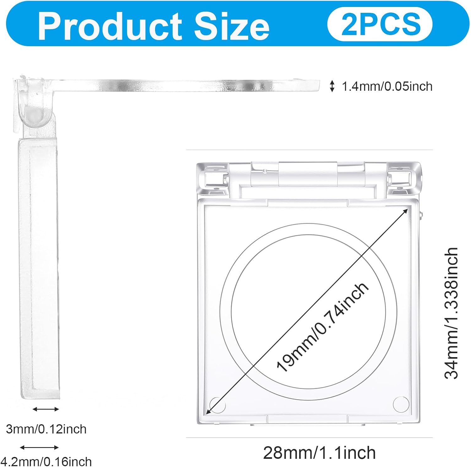 2 PCS Self-Adhesive Light Switch Cover Diamond Art Accessories, Power Pad Button Cover Clear Touch Push Start V1258-DP02-B-1477