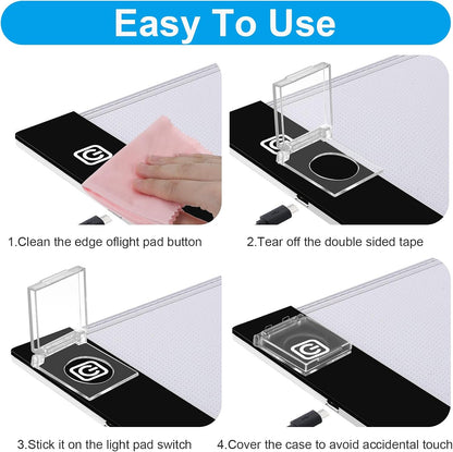 2 PCS Self-Adhesive Light Switch Cover Diamond Art Accessories, Power Pad Button Cover Clear Touch Push Start V1258-DP02-B-1477