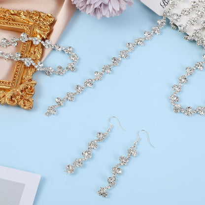 2 Yard Rhinestone String Silver Rhinestone Strings by The Yard Rope Crystal Applique Strips String for Crafts V1258-DP02-B-1480