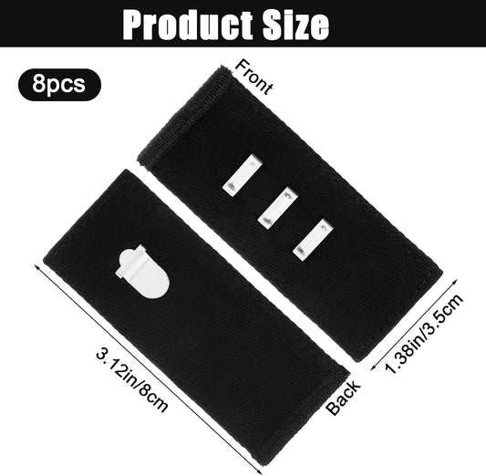 Xinjoduz 8 pcs Black Hook Waist Band Extenders, Pants Waist Extenders with Metal Hook Adjustable Waistband V1258-DP02-B-1482