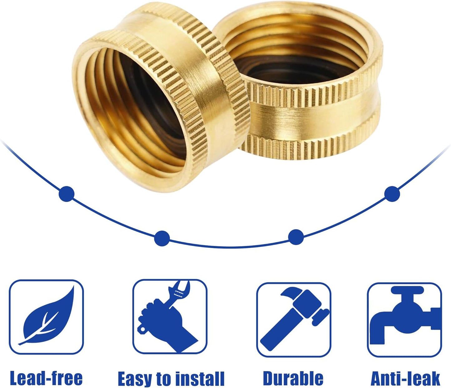 Garden Hose Adapter + Garden Hose End Caps V1258-DP02-B-149