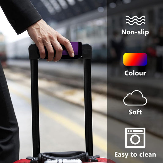 5 Pcs Neoprene Luggage Handle Wrap Handle Grip Luggage Tags Identifier Hollow Design for Push-Button, Bright V1258-DP02-B-1492