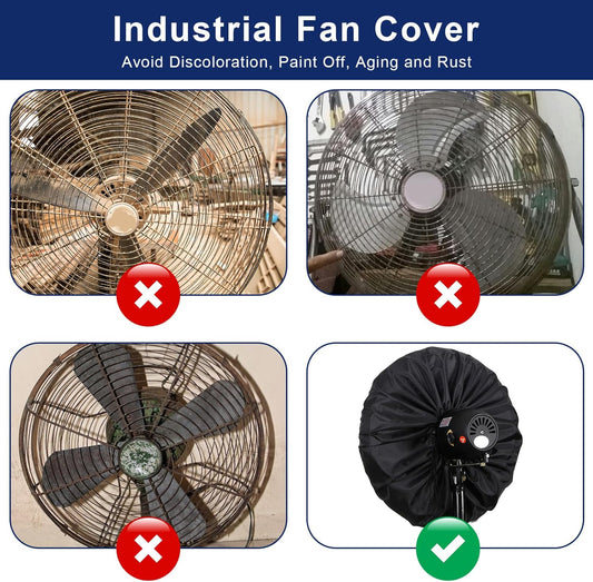 Industrial Heavy Duty Waterproof & Dustproof Fan Cover for 16-20" Stand Pedestal Fan, Wall Mount and V1258-DP02-B-1497