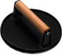 Burger Press, 7" Round Heavy-Duty Cast Iron Smash Bacon Press Meat Steak with Wood Handle for Griddle, V1258-DP02-B-15
