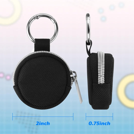 Homakover Portable Ring Organizer Case with Keychain, Traveling Ring Holder Storage Bag, Anti-Lost Keychain V1258-DP02-B-1502