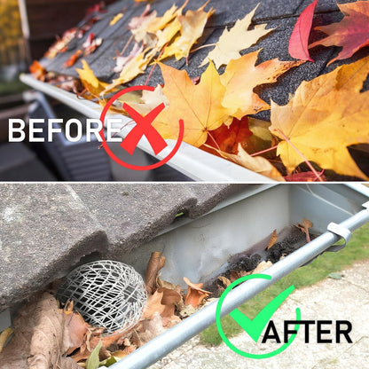 CONLI 8 Pack Gutter Guard, 3.5 Inch Expandable Aluminum Downspout Filter, Leaf Guards for Gutters, Gutter V1258-DP02-B-1508