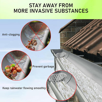 CONLI 8 Pack Gutter Guard, 3.5 Inch Expandable Aluminum Downspout Filter, Leaf Guards for Gutters, Gutter V1258-DP02-B-1508