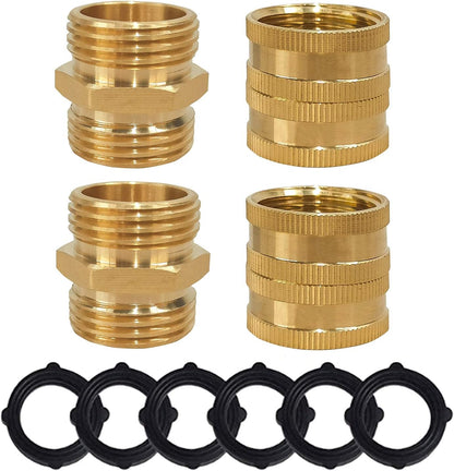 Garden Hose Adapter + Brass Garden Hose End Caps V1258-DP02-B-151