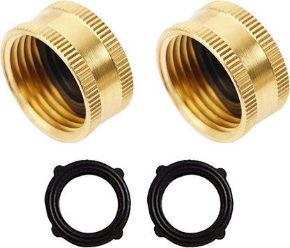 Garden Hose Adapter + Brass Garden Hose End Caps V1258-DP02-B-151