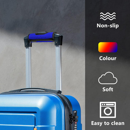 5 Pcs Neoprene Large Luggage Handle Wrap Handle Grip Luggage Tags Identifier Hollow Design for Push-Button, V1258-DP02-B-1511