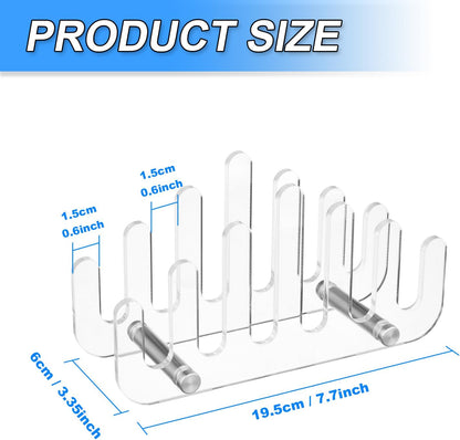 Clear Acrylic Coaster Holder, 6 Grids Anti Slip Coaster Organizer Perfect for Square or Round Coaster Sets, V1258-DP02-B-1512