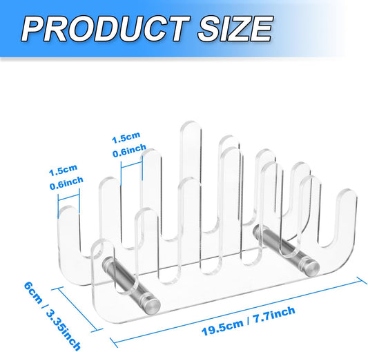 Clear Acrylic Coaster Holder, 6 Grids Anti Slip Coaster Organizer Perfect for Square or Round Coaster Sets, V1258-DP02-B-1512