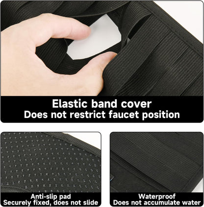 Faucet Mat for Bathroom Sink - Easy to Clean, Anti-Slip Splash Guard with Fast Drying Properties - Protective V1258-DP02-B-1517