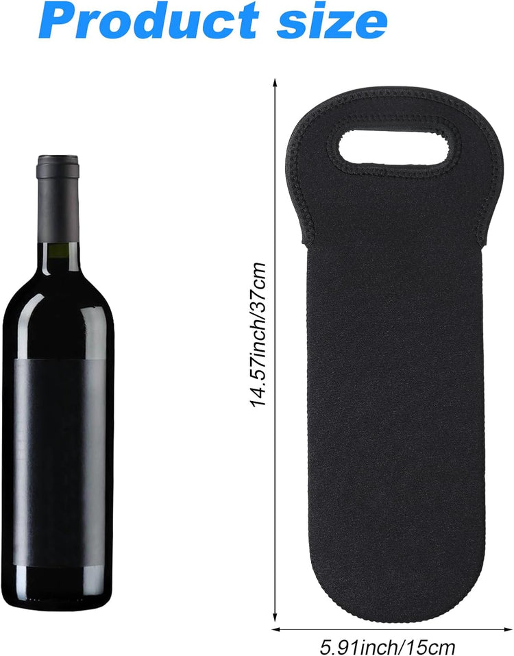 Wine Tote Carrier Bag, Insulated Wine Cooler Bag for Wines Beer Champagne Drinks Bottles, Portable Neoprene V1258-DP02-B-1525