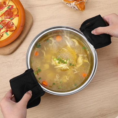 Xindojuz 4 PCS Cast Iron Skillet Handle Covers, Pan Pot Handle Holders Heat Resistant Non-Slip Cotton Cast V1258-DP02-B-1526