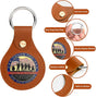 Homakover AA Medallion Coin Holder Keychain,Genuine Leather Standard Challenge Coin Sleeves,Snap Open Display V1258-DP02-B-1530