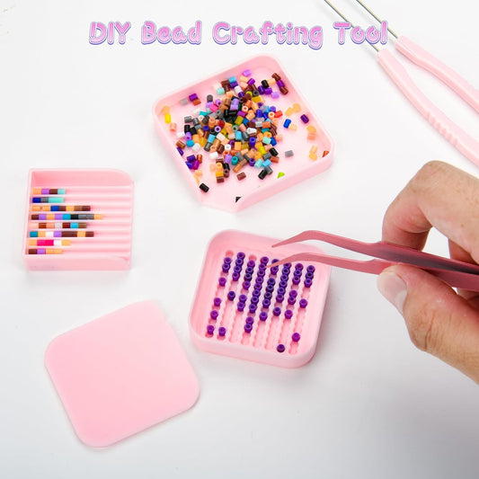 Homakover 2.6mm Fuse Bead Picking Tray Kit - Beads Craft Tool Set with Pickup Tray, Storage Box, Stainless V1258-DP02-B-1531