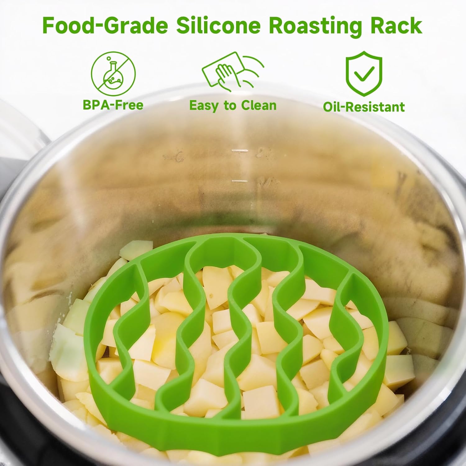 Silicone Roasting Rack, Silicone Cooker Rack Kitchen Cooking Accessories for Baking Cooking Steaming Cooling V1258-DP02-B-1536
