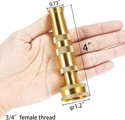 Heavy-Duty Brass Hose Nozzle, Adjustable Twist Hose Nozzle, Jet Sweeper Nozzle, Garden Sprayer V1258-DP02-B-154