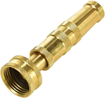 Heavy-Duty Brass Hose Nozzle, Adjustable Twist Hose Nozzle, Jet Sweeper Nozzle, Garden Sprayer V1258-DP02-B-154