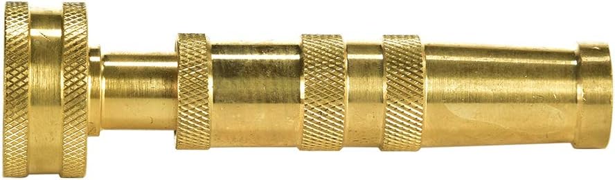 Heavy-Duty Brass Hose Nozzle, Adjustable Twist Hose Nozzle, Jet Sweeper Nozzle, Garden Sprayer V1258-DP02-B-154