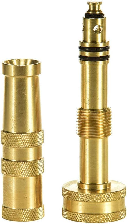 Heavy-Duty Brass Hose Nozzle, Adjustable Twist Hose Nozzle, Jet Sweeper Nozzle, Garden Sprayer V1258-DP02-B-154